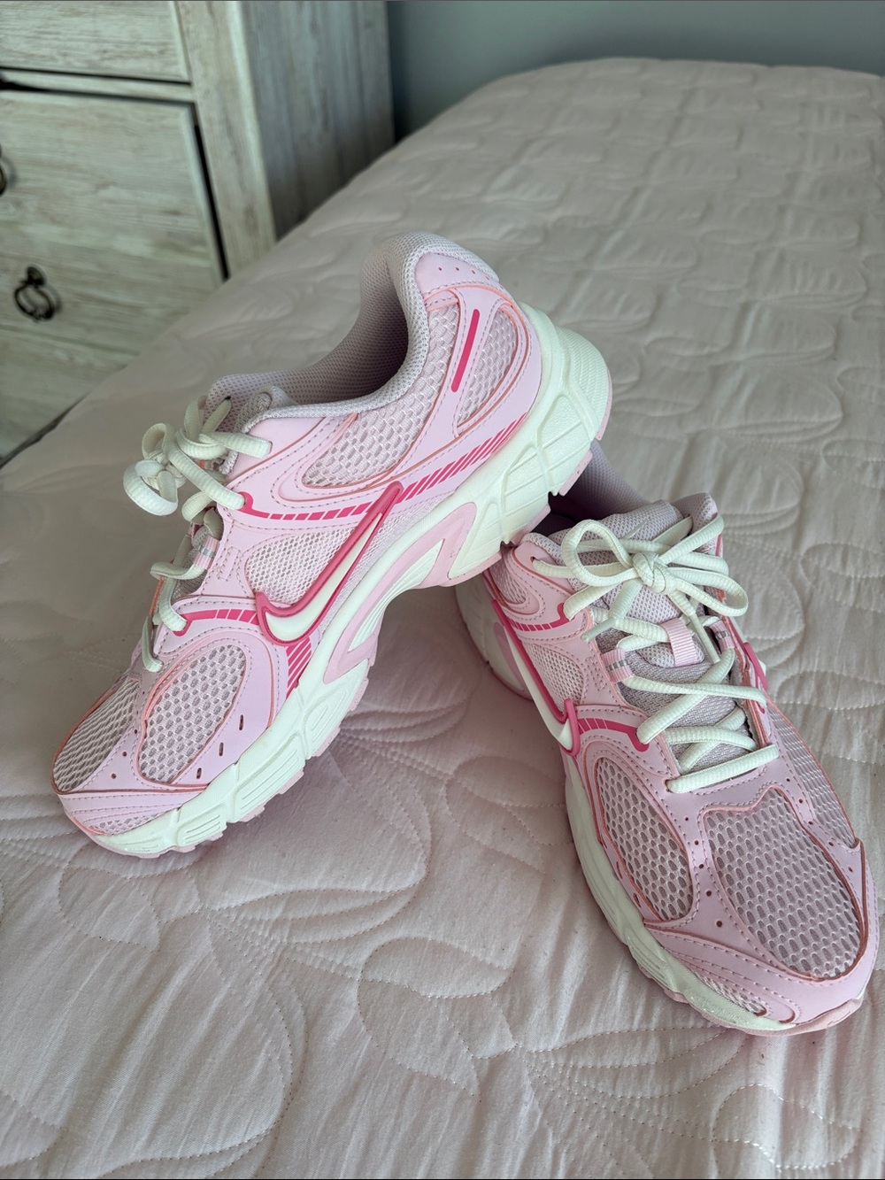 Pink Athletic Sneakers with White Swoosh - Nike